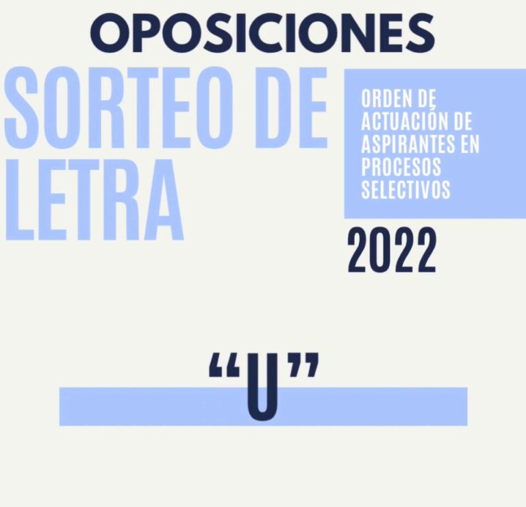 OPOSICIONES CONVOCATORIA 2022 – LETRA DE ORDEN EN LOS EXÁMENES